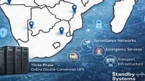 Standby Systems three-phase UPS systems protecting surveillance networks, emergency services, and transport infrastructure across Southern Africa.