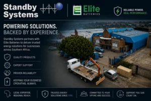 tandby Systems head office with Standby Systems and Elite Batteries branding.